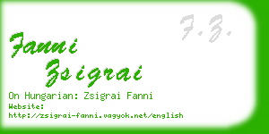 fanni zsigrai business card